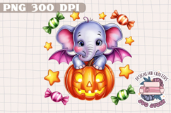Cute Halloween Animal Autumn Sublimation design Fall KIds Product Image 1