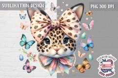 Cute Easter Animal Sublimation Design PNG Spring Eggs Bunny Product Image 1