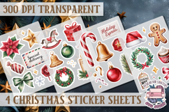 Christmas Watercolor Sticker Sheet Winter 4 PNG Product Image 1