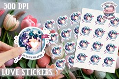 Love sticker Sheet Valentine Day Love You to the moon Product Image 1