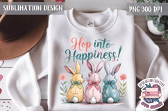 Cute Bunnies Spring Sublimation Design PNG Easter Hoop bunny Product Image 1