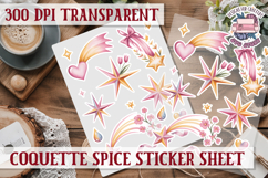 Coquette Spice sticker sheet Flowers Scrapbook PNG Bows Product Image 1
