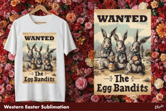 Easter Western Sublimation, Retro Easter Rabbit PNG Product Image 1