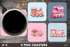 Christmas Cute Gingerbread Coaster PNG Product Image 1