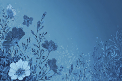 Blue Floral Background Wallpaper Product Image 1