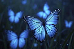 Blue Morpho Butterflies Background Wallpaper Product Image 1