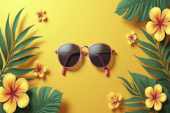 Sunglass with Yellow Background Wallpaper Product Image 1