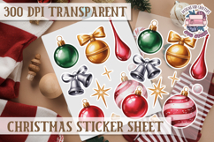 Christmas Sticker Sheet Watercolor Winter Holiday PNG Product Image 1