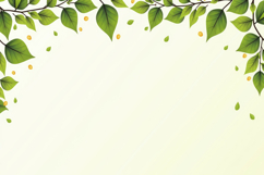 Green Leaves Frame Border with White Background Wallpaper Product Image 1