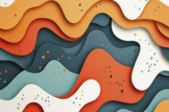 Abstract Wavy Paper Cutouts Background Wallpaper Product Image 1