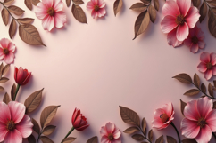 Pink Floral Border Background Wallpaper Product Image 1