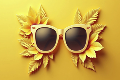 Sunglass with Yellow Background Wallpaper Product Image 1