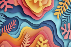Paper Cut Waves Background Wallpaper Product Image 1