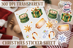 Christmas Watercolor Sticker Sheet Winter Cute Holiday PNG Product Image 1