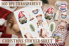 Christmas Sticker Sheet Watercolor Winter Holiday PNG Product Image 1