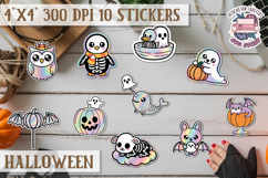Halloween sticker Kawaii PNG pastel holographic foil Product Image 1