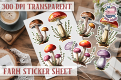Farm sticker sheet Harvest Scrapbook PNG Vegetables Cozy Product Image 1