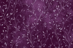 Leaf Pattern on a Deep Purple Background Wallpaper Product Image 1