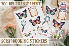 Scrapbooking sticker sheet Cute Funny PNG Watercolor School Product Image 1