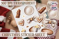 Christmas Sticker Sheet Watercolor Winter Holiday PNG Product Image 1