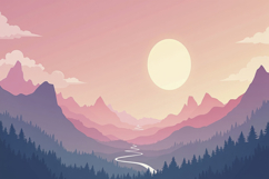 Scenic Mountain Landscape Background Wallpaper Product Image 1