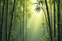 Sunlight Bamboo Grove Background Wallpaper Product Image 1