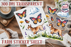 Farm sticker sheet Harvest Scrapbook PNG Vegetables Cozy Product Image 1