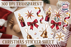 Christmas Watercolor Sticker Sheet Winter Cute Holiday PNG Product Image 1