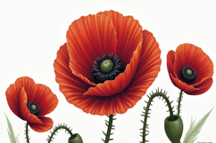 Poppy Flowers Background Wallpaper Product Image 1