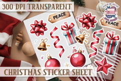 Christmas Sticker Sheet Watercolor Winter Holiday PNG Product Image 1