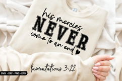 His mercies never - Christian Sleeve T-Shirt Design Product Image 2