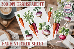 Farm sticker sheet Harvest Scrapbook PNG Vegetables Cozy Product Image 1