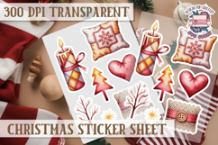 Christmas Sticker Sheet Watercolor Winter Holiday PNG Product Image 1