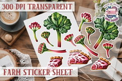 Farm sticker sheet Harvest Scrapbook PNG Vegetables Cozy Product Image 1