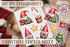Christmas Sticker Sheet Watercolor Winter Holiday PNG Product Image 1