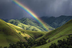 Rainbow and Mountains Background Wallpaper Product Image 1