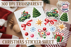 Christmas Watercolor Sticker Sheet Winter Cute Holiday PNG Product Image 1