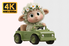 Cute Cartoon Sheep Transparent PNG Product Image 1