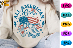 All American Girl SVG, PNG,Roller Independence Day, July 4th Product Image 1