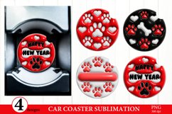 Puff Dog Car Coaster Sublimation. 3D Inflated Puff PNG Product Image 1