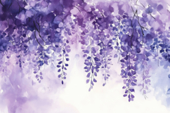 Watercolor Purple Wisteria Flowers Background Wallpaper Product Image 1