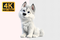 Fluffy Husky Puppy Transparent PNG Product Image 1