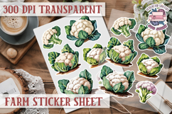 Farm sticker sheet Harvest Scrapbook PNG Vegetables Cozy Product Image 1
