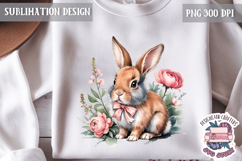 Cute Bunny and Lamb Spring Sublimation Design PNG Easter Product Image 1