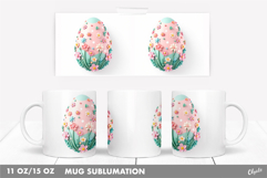 Easter Mug Wrap PNG, Easter Egg, 11 OZ, 15 OZ Mug Product Image 1