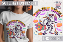 Halloween Skeleton Clipart PNG Sublimation Colored Sarcastic Product Image 1