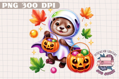 Cute Halloween Animal Autumn Sublimation design Fall KIds Product Image 1