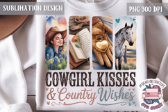 Cowgirl Brushstrokes PNG Sublimation Cow Horse Product Image 1
