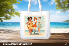Retro Beach Girls Sublimation, Pin Up Beach Design Product Image 1