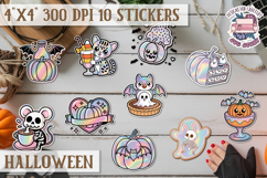 Halloween sticker Kawaii PNG pastel holographic foil Product Image 1